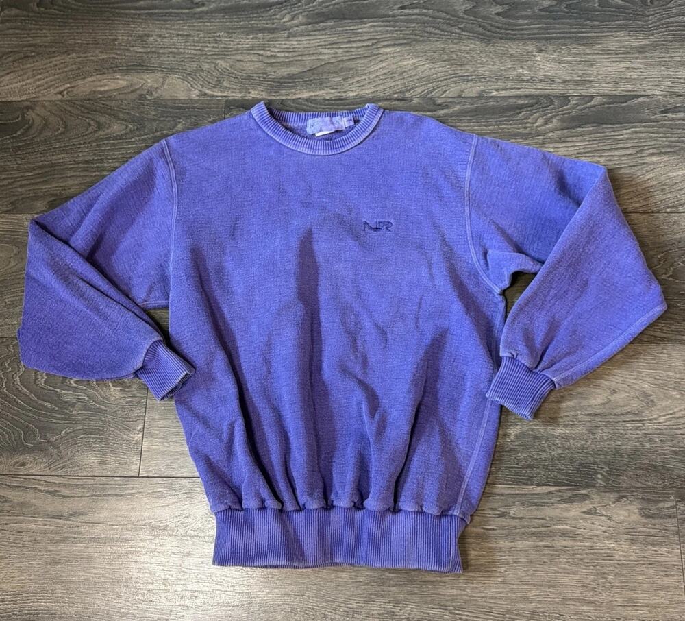 Vtg 90s Northern Reflections Sz S Purple Crewneck Sweatshirt Garment Dyed Canada